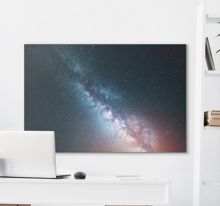 Star sky blue night modern canvas wall art - Tenstickers