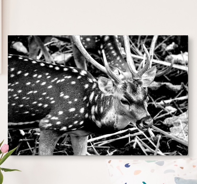 Svarta rådjur vita prickar hjortduk - Tenstickers