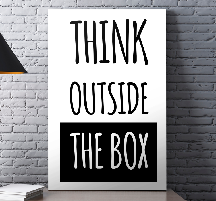 Tänk utanför boxen motiverandecanvas tavla - Tenstickers