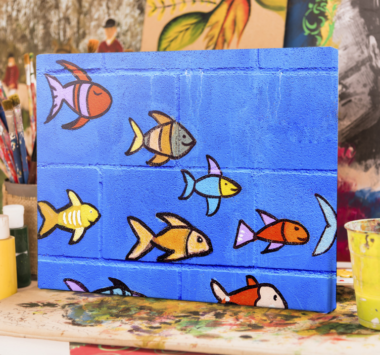 Tegelvägg havetcanvas tavla tryck - Tenstickers