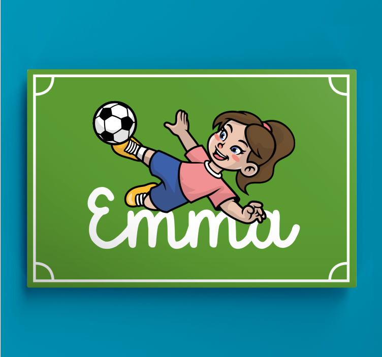 Tjej fotbollsspelare personlig canvas - Tenstickers