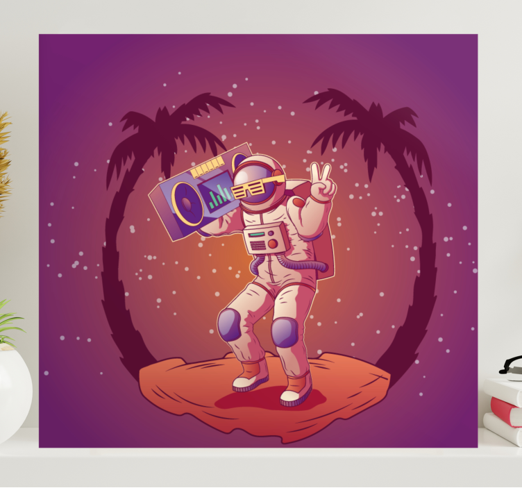 Videospel canvas tavla astronaut dansande - Tenstickers