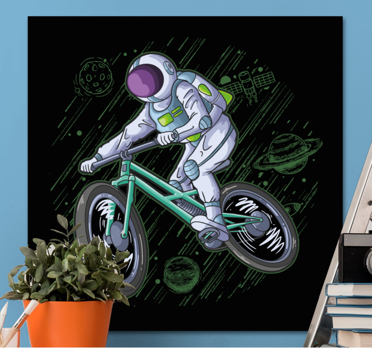 Videospel canvas tavla astronaut på cykel - Tenstickers