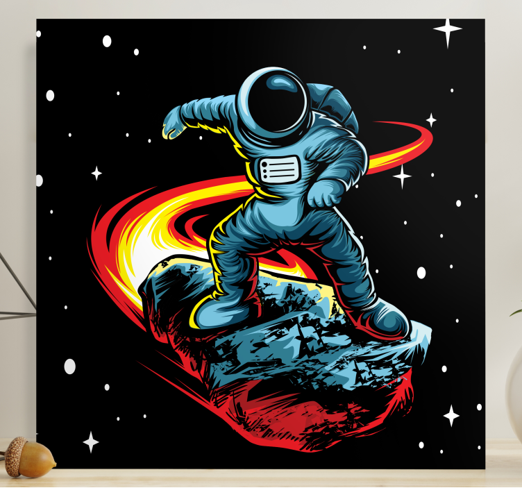 Videospel canvas tavla astronaut surfande asteroid - Tenstickers