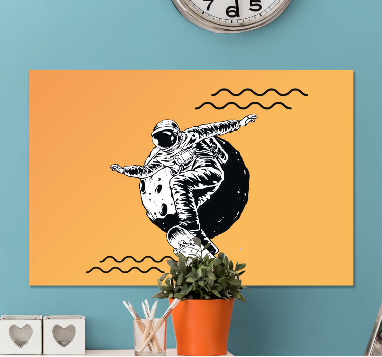 Videospel canvas tavla cosmonaut skateboarding - Tenstickers