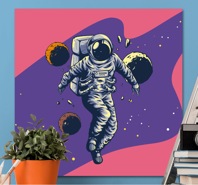 Videospel canvas tavla kosmonaut i kosmos - Tenstickers