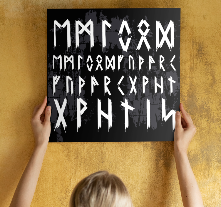 Vikingalfabet vintage nordiska canvastavlor - Tenstickers