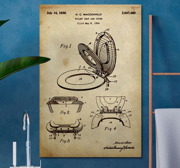 Vintage badrum kanfas konst - Tenstickers