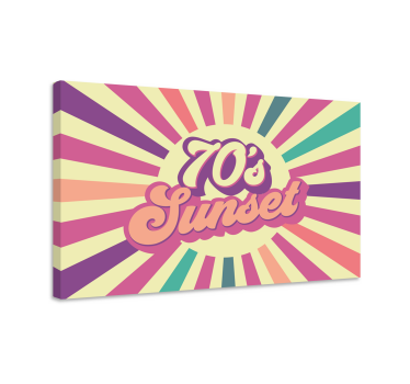 Retro solnedgång grafik Kanvas andra texter - Tenstickers