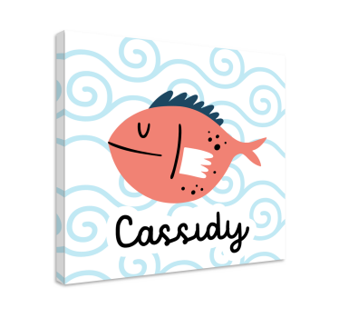 Le fisk med namn anpassningsbara kanvastryck - Tenstickers