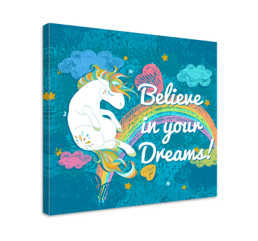 Unicorn flerfärgad frase unicorncanvas tavla canvas tavla - Tenstickers