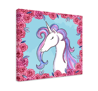 Lila ton unicorncanvas tavla canvas tavla - Tenstickers