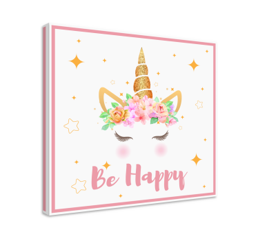 Enhörning fras vara glad unicorncanvas tavla canvas tavla - Tenstickers