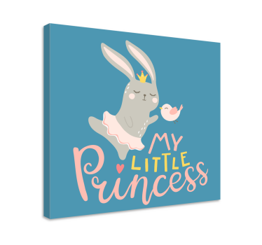 Kanvas hjort söt kanin prinsessa - Tenstickers