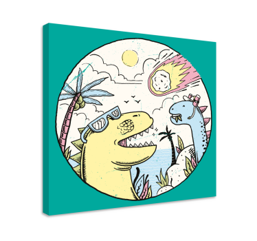 Dinosaurier faller meteorit canvas tavla - Tenstickers