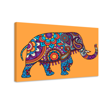 Mångfärgade mandala elefanter promenadercanvas tavla konst - Tenstickers