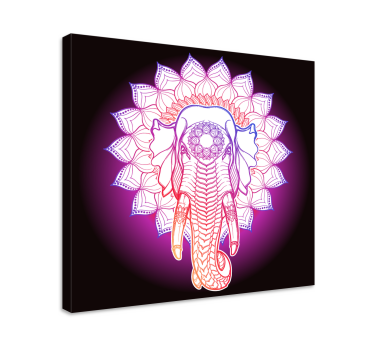 Mångfärgade mandala elefantercanvas tavla konst - Tenstickers