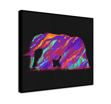 Kanvas elefant elefant silhuett konst - Tenstickers