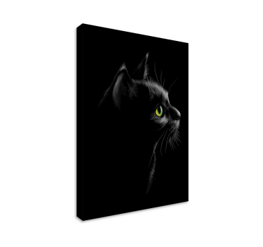 Svart katt vägg konstcanvas tavla - Tenstickers