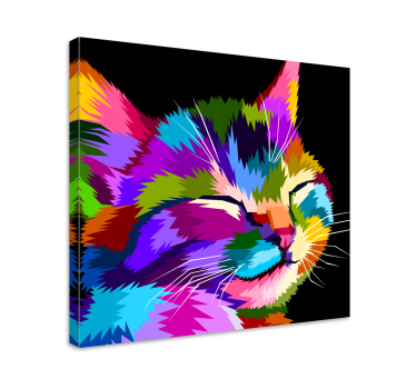 Regnbåge katt vägg konstcanvas tavla - Tenstickers