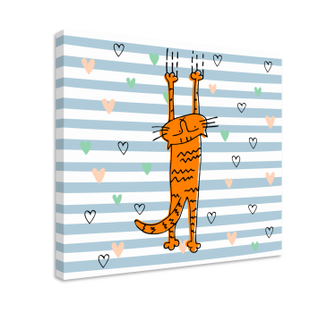 Kanvas katter lekfull orange katt - Tenstickers