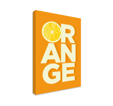 Skivad orange text frukt kanfas konst - Tenstickers