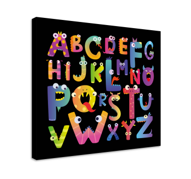 Kanvas abc och bokstäver monströsa alfabettecken - Tenstickers