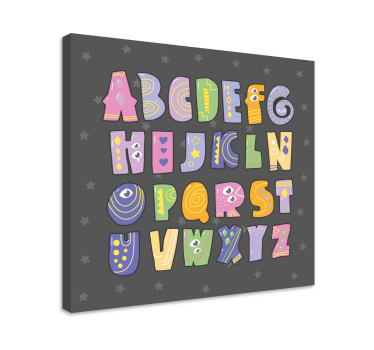 Kanvas abc och bokstäver lekfulla alfabetet - Tenstickers