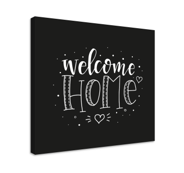 Välkomna hem hallcanvas tavla tryck - Tenstickers