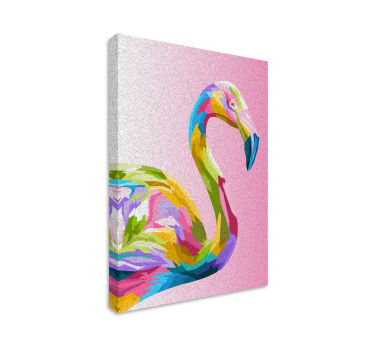 Flamingo konst fjädercanvas tavla - Tenstickers