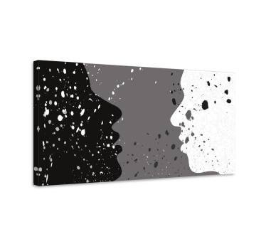 Vita och mörka halva ansikte människor och karaktärcanvas tavla t - Tenstickers
