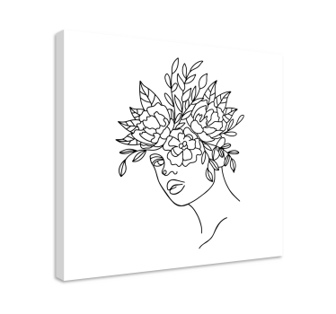 Kvinnor med blomma ansiktsduk konst - Tenstickers