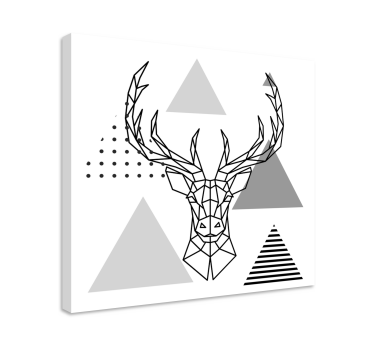 Svart och vit ren ritning djur canvas - Tenstickers