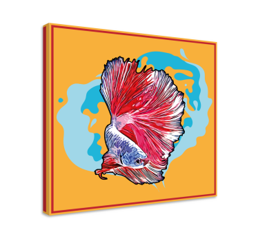 Kanvas fiskar färgglad betta fisk - Tenstickers
