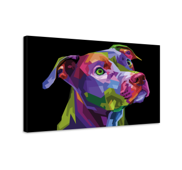 Flerfärgade moderna pitbull hunddukbilder - Tenstickers