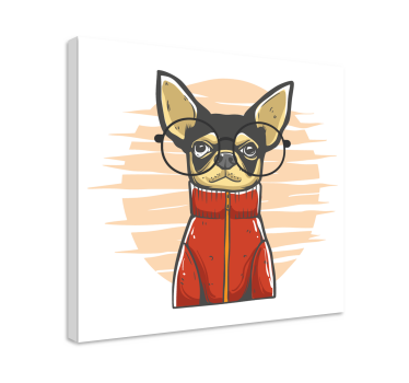 Chiahuahua med glasögon hund canvas bilder - Tenstickers