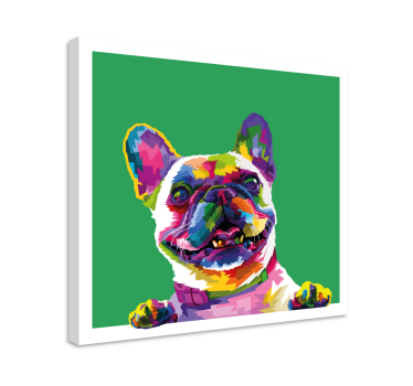 Fransk bulldog regnbåge hund canvas bilder - Tenstickers