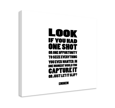 One shot song lyric music canvas canvas tavla - Tenstickers