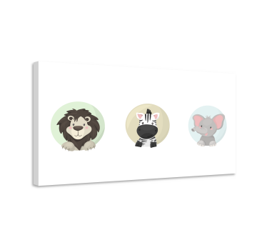 Djur ställa in djur canvas - Tenstickers