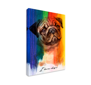 Kavas hundar söt pug porträtt - Tenstickers