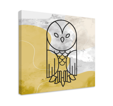 Geometrisk abstrakt uggla fågelcanvas tavla canvas tavla - Tenstickers