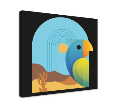 Abstrakt papegoja på sunfall bird canvas wall art - Tenstickers