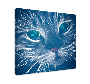 Blå abstrakt katt vägg konstcanvas tavla - Tenstickers