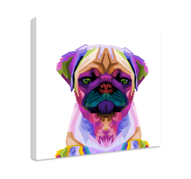 Popkonst mops hund canvas bilder - Tenstickers
