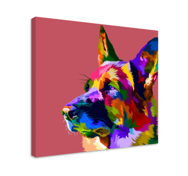 Regnbåge tyska shepard hund canvas bilder - Tenstickers