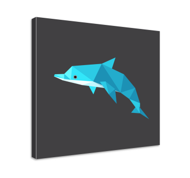 Origami delfin djurcanvas tavla - Tenstickers