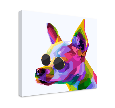 Flerfärgad chiuaua med glasögon hund kanfasbilder - Tenstickers