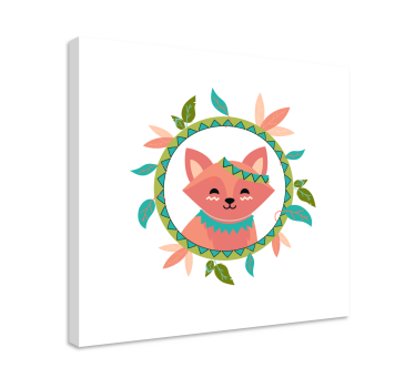 Nordisk rosa räv djur canvas - Tenstickers