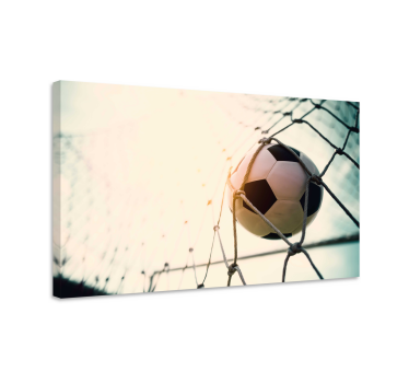Fotboll i nätfiskcanvas tavla konst - Tenstickers