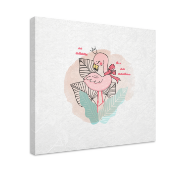 Kanvas djur flamingo med band - Tenstickers